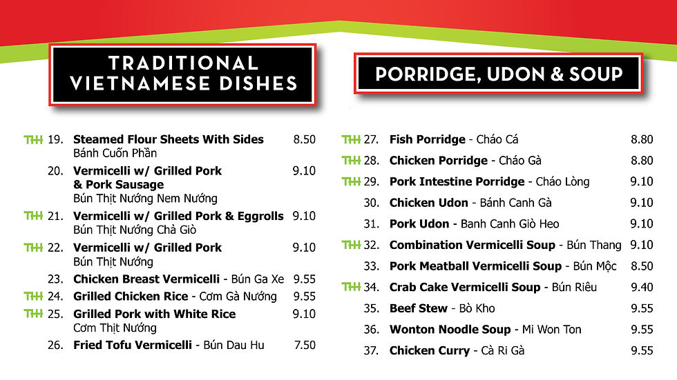 Garden Grove THH Sandwiches Menu